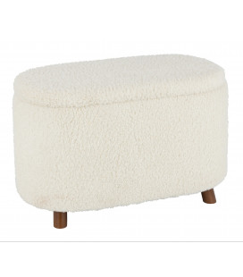 Pouf Rangement Teddy Blanc