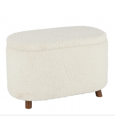 Pouf Rangement Teddy Blanc