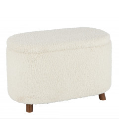 Pouf Rangement Teddy Blanc