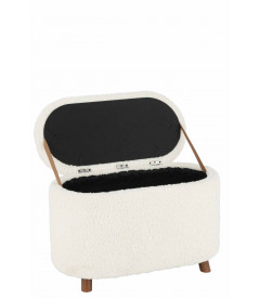 Pouf Rangement Teddy Blanc