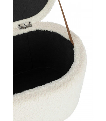 Pouf Rangement Teddy Blanc