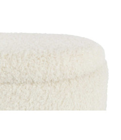 Pouf Rangement Teddy Blanc