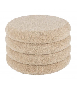 Pouf Rond Teddy Beige