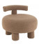 Pouf Rond Dossier Velours Doudou Marron