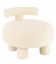 Pouf Rond Dossier Velours Doudou Blanc
