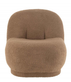 Pouf Dossier Velours Teddy Marron