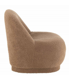 Pouf Dossier Velours Teddy Marron