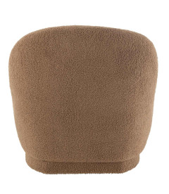 Pouf Dossier Velours Teddy Marron