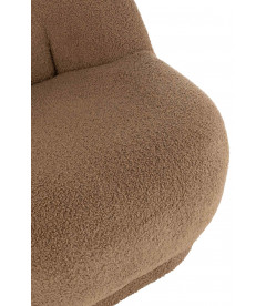 Pouf Dossier Velours Teddy Marron