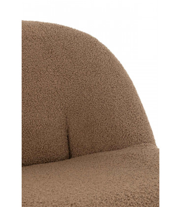 Pouf Dossier Velours Teddy Marron