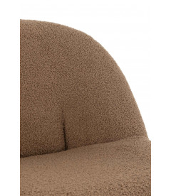 Pouf Dossier Velours Teddy Marron