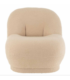 Pouf Dossier Velours Teddy Beige