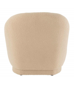 Pouf Dossier Velours Teddy Beige