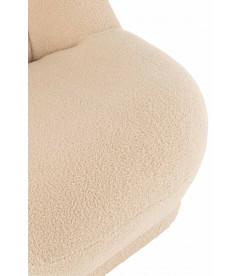 Pouf Dossier Velours Teddy Beige