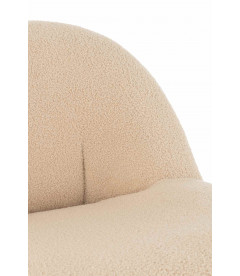 Pouf Dossier Velours Teddy Beige