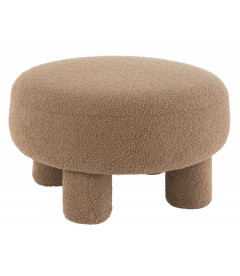 Pouf Rond sur pieds Teddy Marron