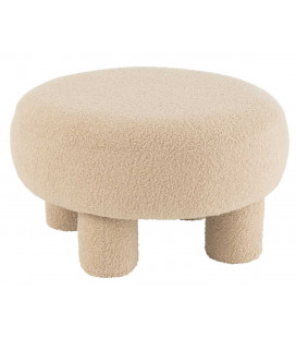 Pouf Rond sur pieds Teddy Beige