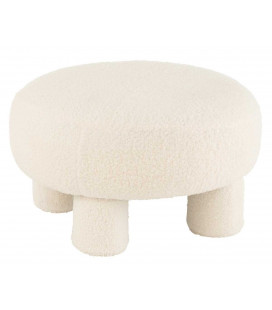 Pouf Rond sur pieds Teddy Blanc