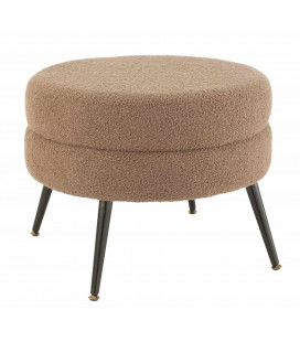 Pouf Rond pieds métal Teddy Marron