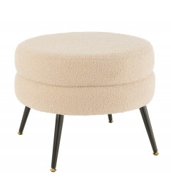 Pouf Rond pieds métal Teddy Beige Pouf Rond pieds métal Teddy Beige