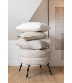 Pouf Rond pieds métal Teddy Beige Pouf Rond pieds métal Teddy Beige