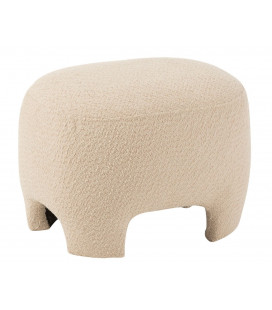 Pouf Tricote Bouclette Blanc