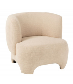 Fauteuil Tricote Bouclette Blanc