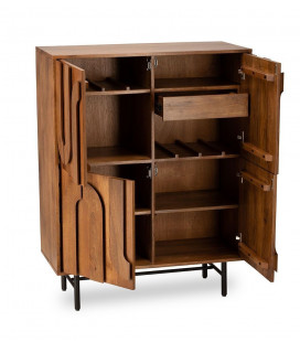 Meuble Bar Ojika 4 Portes Bois Naturel 2