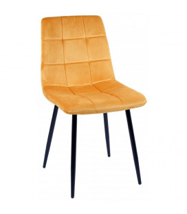 Chaise Manta Jaune Gold Velours Ras 