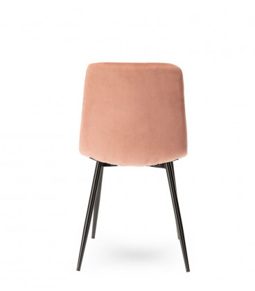 Chaise Manta Rose Poudré Velours Ras