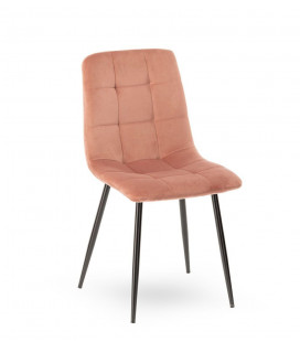 Chaise Manta Rose Poudré Velours Ras 