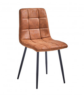 Chaise Manta Marron Simili Cuir 