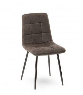 Chaise Manta Gris Tourmente Simili Cuir 