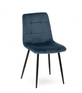 Chaise Manta Bleu Nuit Velours Ras 
