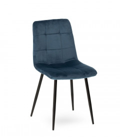 Chaise Manta Bleu Nuit Velours Ras 