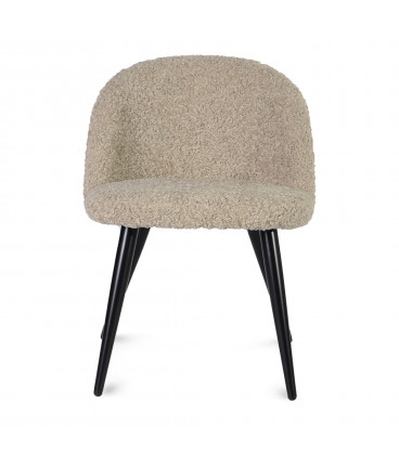 Chaise Ingrid fausse fourrure beige