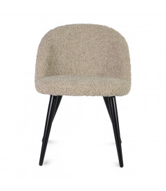 Chaise Ingrid fausse fourrure beige