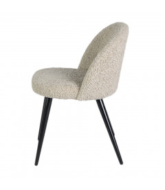 Chaise Ingrid fausse fourrure beige
