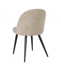 Chaise Ingrid fausse fourrure beige