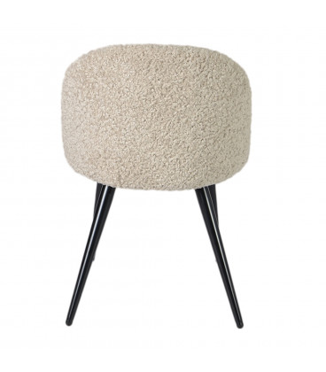 Chaise Ingrid fausse fourrure beige