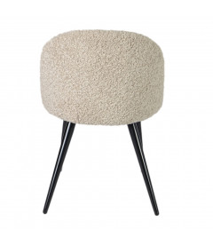 Chaise Ingrid fausse fourrure beige