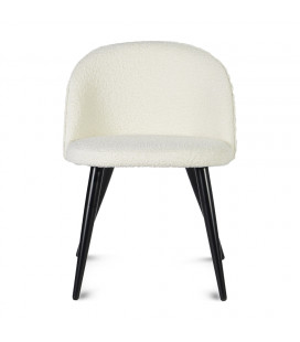 Chaise Ingrid fausse fourrure beige 2