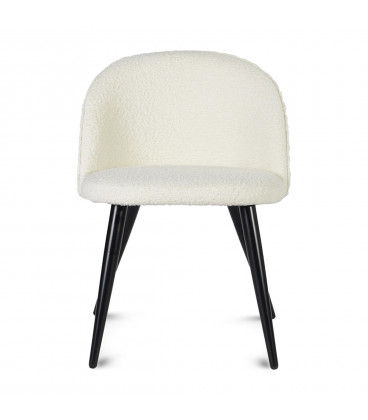 Chaise Ingrid fausse fourrure beige