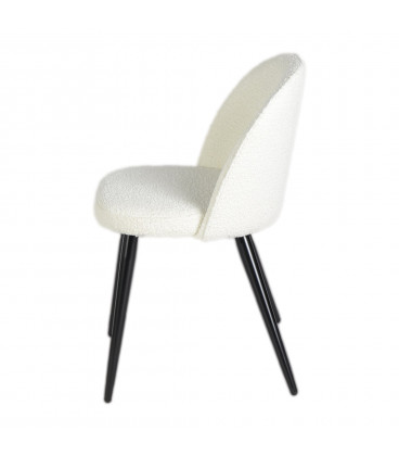 Chaise Ingrid fausse fourrure beige
