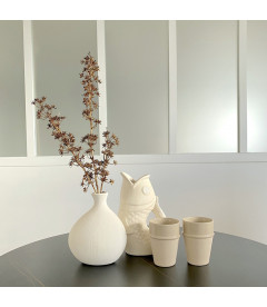 Vase Pichet Poisson GM Blanc Cassé