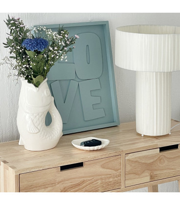 Vase Pichet Poisson GM Blanc Cassé