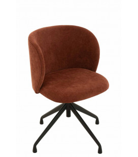 Chaise de bureau Velours Bordeaux