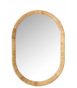 Miroir Ovale Rotin Naturel 86x60cm