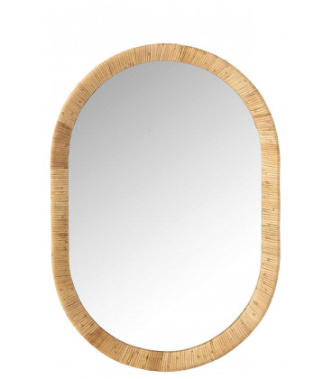 Miroir Oval Rotin Naturel 86x60cm