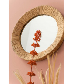 Miroir Rond Rotin Naturel D51cm